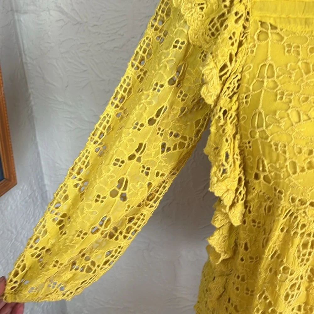 Anthropologie Maeve Clementine Ruffled Eyelet Blouse